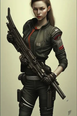 Girl holding a gun to her head, portrait