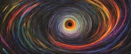 colorful, rainbow, A visually striking and abstract representation of the void and a black hole, utilizing dark hues and dynamic shapes to evoke the enigmatic and powerful aspects of cosmic emptiness, (visually striking abstract representation:1.4), (the void and black hole:1.5), (dark hues and dynamic shapes:1.3), (expressive and cosmic ambiance:1.2), drawing inspiration from abstract interpretations of the cosmic void and black hole phenomena