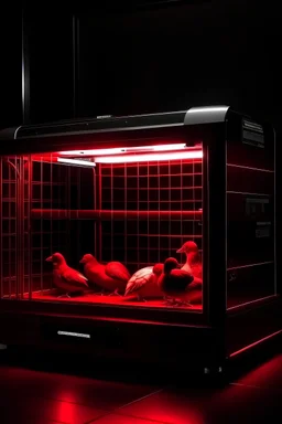 red incubator in dark room that make you change species
