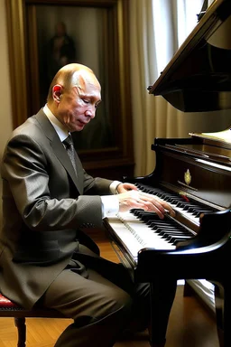 Putin playing piano