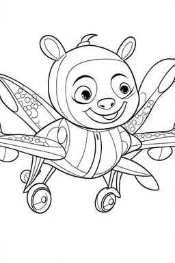 outline art for cute Airplane coloring pages with sitch, white background, Sketch style, full body, only use outline, toddlers style, clean line art, white background, no shadows and clear and well outlined.