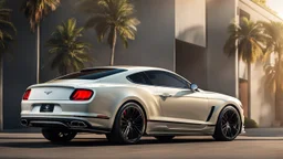 Bentley mustang, rear view, cinematic, luxurious --chaos 80 --ar 16:9 --style raw --stylize 700