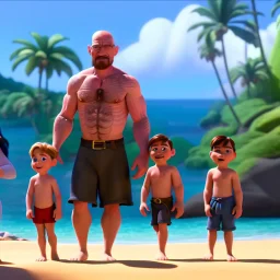 shirtless Walter White family , 8k, tropical background,