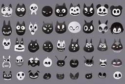 make a bunch of simple spooky and cute cartoon characters I could draw and make them all different