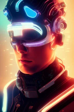 cyberpunk, head, men, portrai, tron