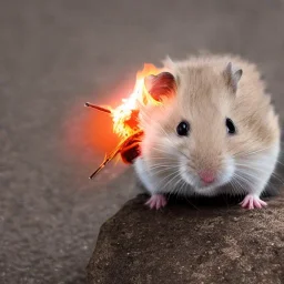 Hamster breathing fire