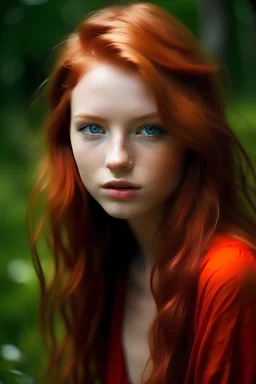 red head, young, perfect body,