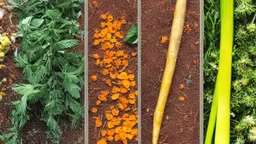 peppermint, ginger, chamomile, fennel, and turmeric plants side by side