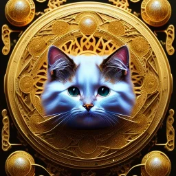 3d cute cats, beautiful rich, detailed yin and yang symbol, shiny, intricate, gorgeous, ultrafine detail, hyperrealism, trending , sharp focus, intricate details, highly detailed, glowing, glitter, complementary colours