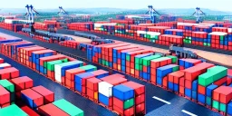 Logistics and transportation, Integrated warehousing and transportation operation service. Network distribution of Container Cargo, Smart logistics and future of transport on global networking.