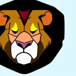 Lion King animation OC male lions triangular face with a shape hooked black nose tip