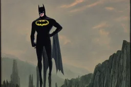 Portrait of Batman painted by Caspar David Friedrich