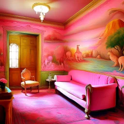 A pink kingdom in photo light designed in Kuna Molas painted by Edgar Degas