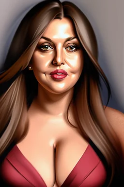 Extremely rich woman with some fat, attractive portrait