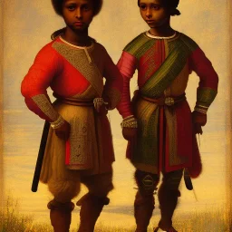 wealthy African American young brothers by Leonardo da Vinci