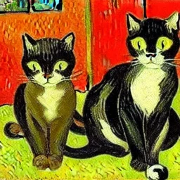 Portrait of cats by Van Gogh