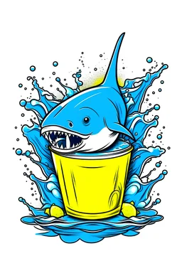 A Shark Lemonade vector image for a t-shirt on a white background