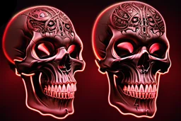 hundreds of non-anatomically correct, dark comic art, graphic novel,human skulls stacked into a wall unusual neon lighting, high velocity, 64k, dystopian, vray, a picture of a dark, comedic, anatomically correct wall of colorful tightly packed skulls of varying sizes and expressions, photo realistic, insanely meticulous, highly detailed, part of a collection of bones on display, 64k, dystopian, vray ,made by davinci