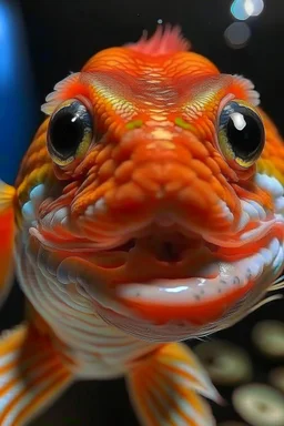 one fish with human smile