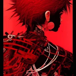 beautiful punk girl, hyper detailed, hyperdetailed, intricately detailed, illustration by <kilian eng> <Yoji Shinkawa>, darkred tones,