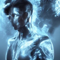 cyberblue, head, man, portrai, tron