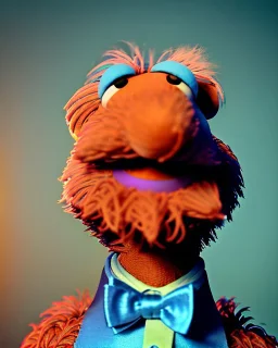 Waist up Portrait, joe Biden as muppet Sesame Street, Blue suit retro style, photo studio, city background, unreal engine 5, concept art, art station, god lights, ray tracing, RTX, lumen lighting, ultra detail, volumetric lighting, 3d.