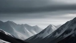 dramatic minimalistic clear mountains winter landscape