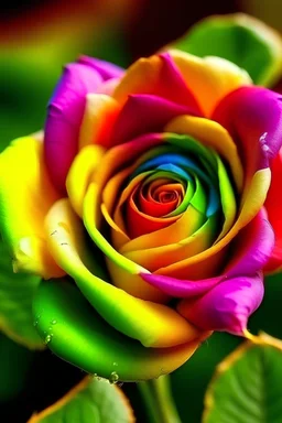 Rose flower rainbow