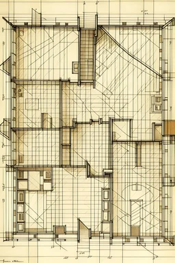 Plano de una casa firma de la letra L (vista desde arriba)
