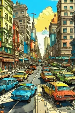 city , pollution , cars , colour , beautiful , drawing