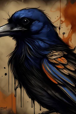 A raven in the style of tim burtons Vincent