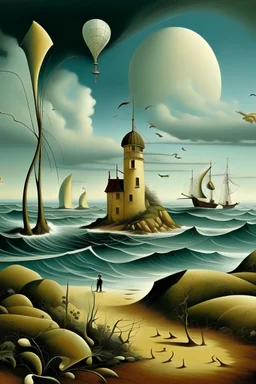 Offshore wind in the style of dali