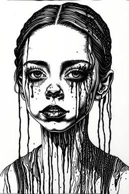 cruel summer portrait. Ink drawing