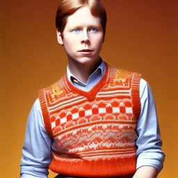 Richie Cunningham playing saxophone in a sweatervest