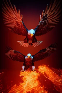 eagle set in magic fire, cinematic lighting, photorealistic, realistic, detailed, volumetric light and shadow, hyper HD, octane render, unreal engine 5 insanely detailed and intricate, hypermaximalist, elegant, ornate, hyper-realistic, super detailed --v 4