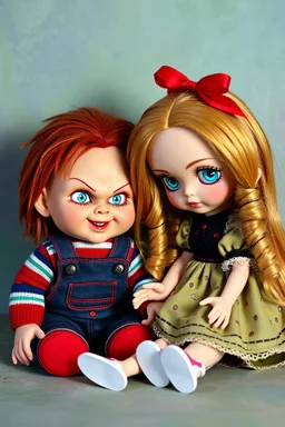 Chucky doll and blythe doll meeting