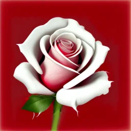 A white rose bleeding red blood from its stem