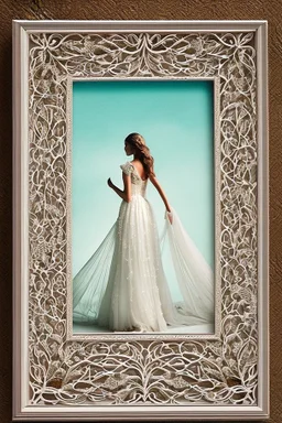 "Design an elegant frame that complements a beautiful picture. Incorporate intricate patterns or motifs that enhance the image's aesthetics while providing a sense of sophistication and visual appeal. Choose colors and materials that harmonize with the picture's subject matter and mood."