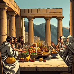 Thanksgiving dinner in ancient Greece