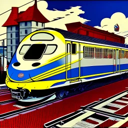 A train station by Roy Lichtenstein