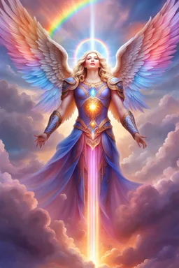 Beautiful angel, ufos, rainbows, beautiful colors gardens , flowers, cascades