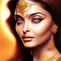 Sun goddess, beautiful aishwarya Rai portrait