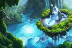 Art by Dylan cole, Avatar concept art, pandora, hovering island with waterfall, landscape, ultra-wide angle, ultra realistic, 8 k uhd, art station, volumetric lighting, aerial view, beautiful, sharp focus, ultra detailed, concept art, studio quality