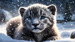 style by (Clay Mann:2.5),unique realistic (fluffy cute snow-panther puppy:1.8) phantasmagoria, Christmas Night Atmosphere,Dynamic Angle,Dramatic Lighting,strom-snowfall detailed winter masterpice,digital painting,<lora:add-detail-xl:1.4>, windy epic polar,perfect freckles face,dirty fantasy,(luminous yellow eye),professional make-up,mesmerise 1female selfie, ,Huge Detailed Scene inspired by the catwoman