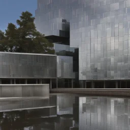 The museum's exterior facade is made of modern mirrors