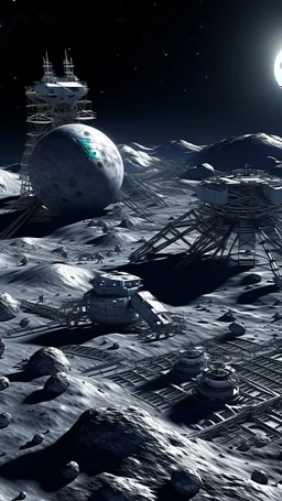 asteroid mining construction on the moon