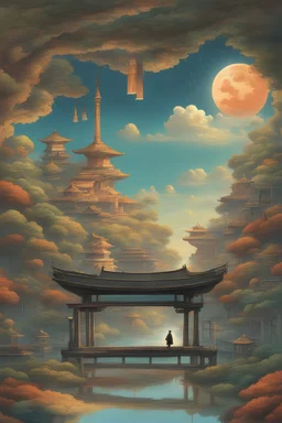 John Atherton, Shigeru Tamura, Surreal, mysterious, strange, fantastical, fantasy, Sci-fi, Japanese anime, evolution from chair to human, metaphysics, journey without portent, detailed masterpiece