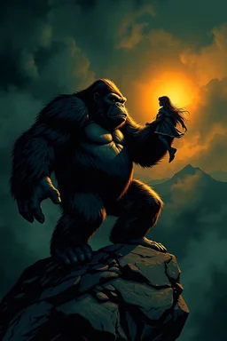 17. Stay mysterious: Mystery hmakes others wonder about you, This puts you in a position of power.King Kong standing on the rock carrying the girl in one hand staring at her