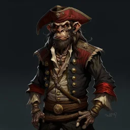 Pirate Human-Monkeyman DnD Digital Art