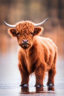 Baby highland cow calfs in onesies, drinking from bottles